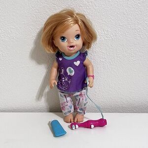 Baby Alive Blonde Brushy Brushy Baby Doll Toothbrush Toothpaste 12"